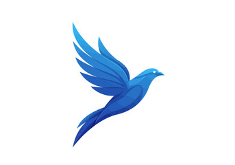Obraz premium Elegant Blue Bird in Flight with Modern Gradient Design Symbolizing Freedom and Creativity