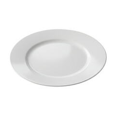 A Simple White Ceramic Dinner Plate with a Slightly Raised Rim for Everyday Dining Occasions