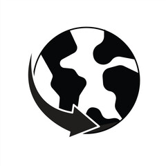 Globe icon with arrow. Circling the Earth or a planet. Vector illustration