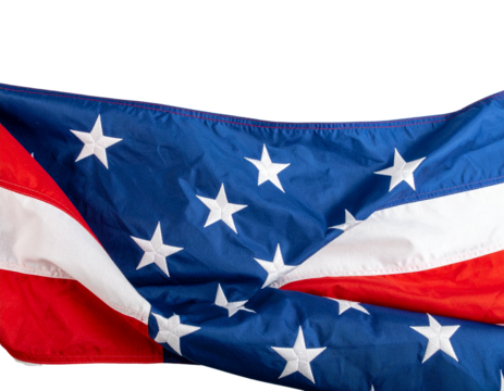 Folded Papua New Guinea Flag on Surface, isolated on a transparent background.