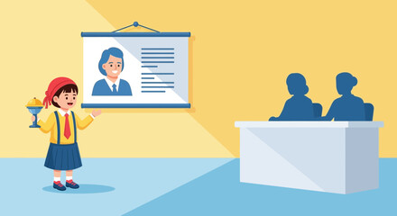 Enthusiastic Pupil Delivering a Presentation with Confidence In School Classroom