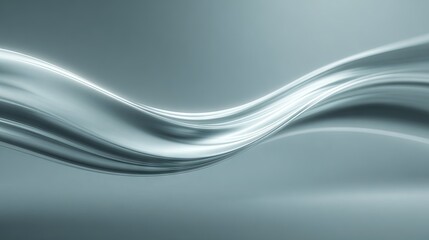 Silky Metallic Wave Forms on Soft Gradient Background for Futuristic Tech Branding, Elegant UI Design, and Abstract Digital Fluidity Concepts