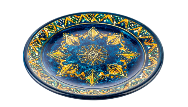 Handmade pottery with stylish patterns, isolated on transparent background - Powered by Adobe