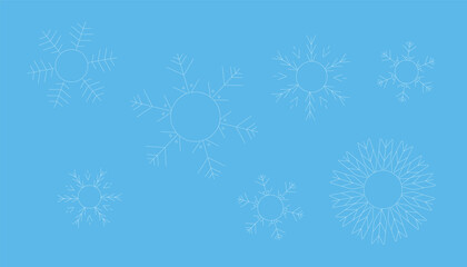 Snowflakes on a blue background. Vector illustration of snowflakes.