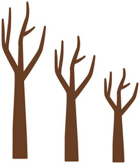 Set of tree silhouettes. Vector illustration isolated on white background.