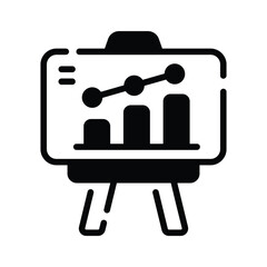 Check out our premium glyph icon showing market presentation board
