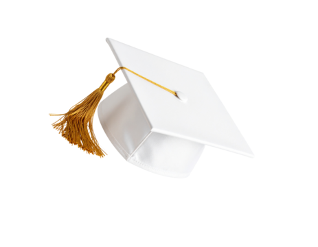 Black and white graduation cap icon isolated on white background