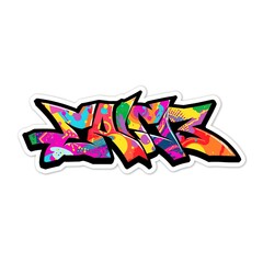 Obraz premium abstract graffiti art sticker illustration on white background 
