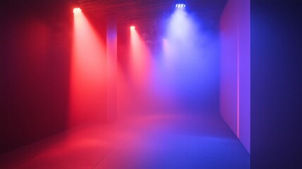 Dynamic lighting and fog create immersive ambiance during a captivating talk event