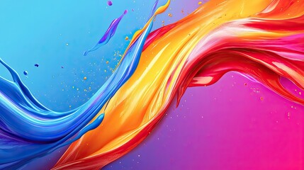 Abstract, colorful background with vibrant colors and fluid shapes
