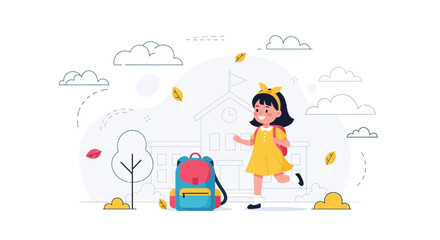 Excited Schoolgirl Returns To Class After a Relaxing and Fulfilling Vacation