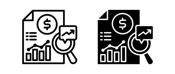 Data Analysis multiple icon set of two.line and glyph vector illustration