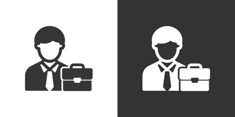 Businessman icon. Solid glyph series icon