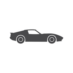 Classic sports car silhouette vector vintage automobile icon retro vehicle graphic automotive design element