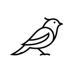 Minimalist bird silhouette vector illustration simple line art sparrow icon nature wildlife graphic