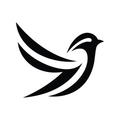 Abstract bird silhouette vector illustration flying animal icon minimalist winged creature graphic