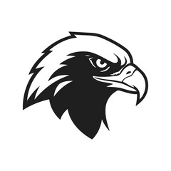 Majestic eagle head vector illustration fierce bird of prey emblem american symbol