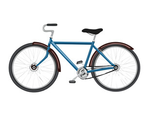 Classic Blue Bicycle For Urban Transportation