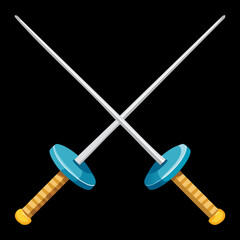 Two Fencing Foils For Sport and Dueling