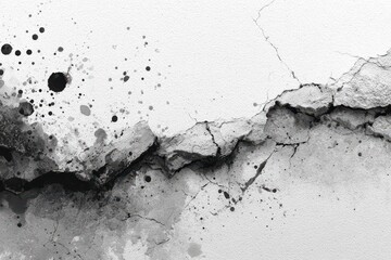 Cracked Wall Texture Grunge Aged Concrete Surface Damage Repair Abstract on transparent background