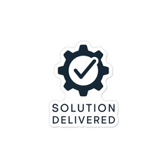  Solution Delivered Gear Checkmark Vector Icon