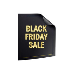 Black Friday Sale Neon Gold Vector Sticker
