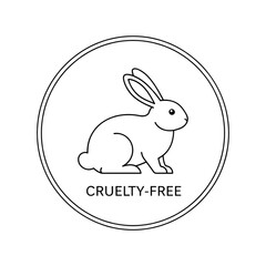 Cruelty-Free Rabbit Icon Vector Sticker