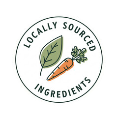 Locally Sourced Carrot Leaf Vector Icon