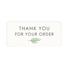 Thank You For Your Order Leaf Vector Sticker