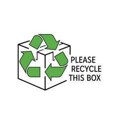 Please Recycle Box Icon Vector Sticker