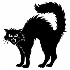 Obraz premium Ferocious Halloween Black Cat