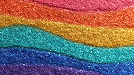 Obraz premium Rainbow glitter waves