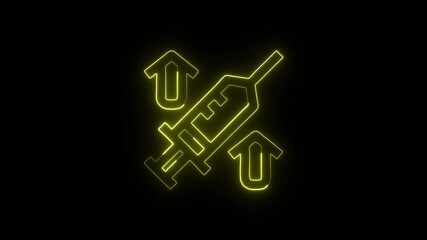 Vaccination Rate Animation with Glowing Lines on Black Background - Powered by Adobe