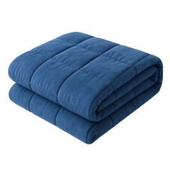 Luxurious Quilted Weighted Blanket in Deep Blue Hue, Offering Comfort and Serenity for Relaxation and Sleep