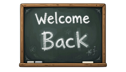 Fototapeta premium Welcome Back Chalkboard - School Welcome Sign | Back to School Message | Classroom Chalkboard | Educational Welcome | School Board Text