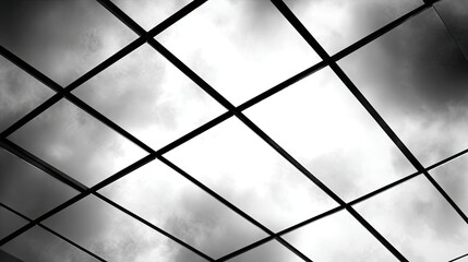 Abstract black and white architectural grid