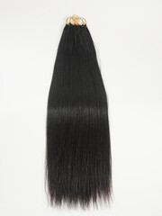 Black long women's wig, hairdressing industry props