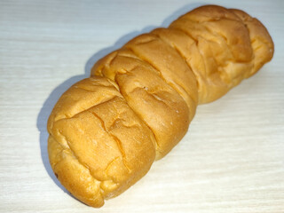fresh baked bread with banana and chocolate fillings