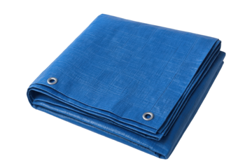 Durable Blue Polyethylene Tarp with Reinforced Grommets for Outdoor Protection and Cover
