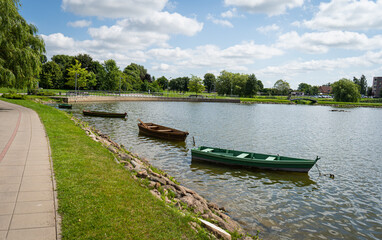 Fototapeta premium Boats in the park of Telsiai
