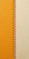Fototapeta premium Orange and cream leather with stitching.