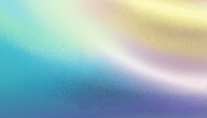 Pastel blue purple lilac lavender green turquoise agua teal yellow beige white abstract background. Color gradient ombre. Noise grain granular particle spray. Line wave. Light soft pale. Metallic foil