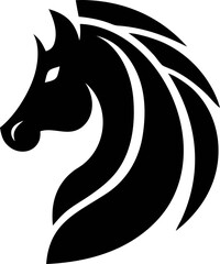 Minimal horse head vector icon. Ideal for horse lovers, animal product labels, and classic logo design.

