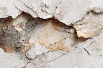 Cracked Cement Wall Texture Gray Brown White Detailed Abstract Close Up on transparent background