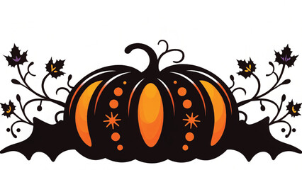 A smiling carved pumpkin with an evil face, a classic Halloween jack-o'-lantern decoration, is an isolated orange vegetable vector perfect for the spooky October season