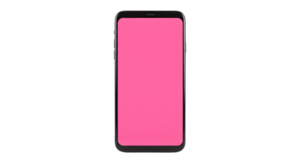 Smartphone with vibrant pink screen display