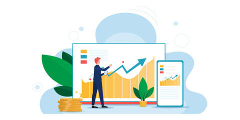 Investment Growth and Financial Success Concept Illustration.	