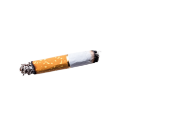 Burning cigarette isolated on white background, png