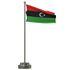 libya flag country pole