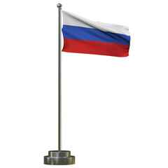 Russian flag with pole